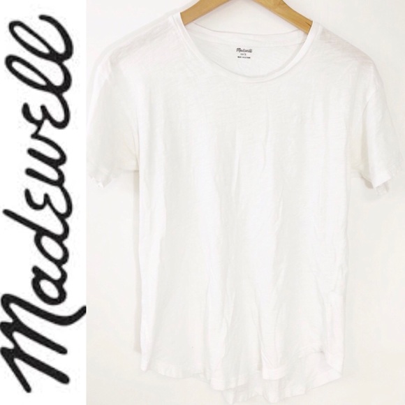 Madewell Tops - Madewell White Slub Crewneck Tee Small 0644